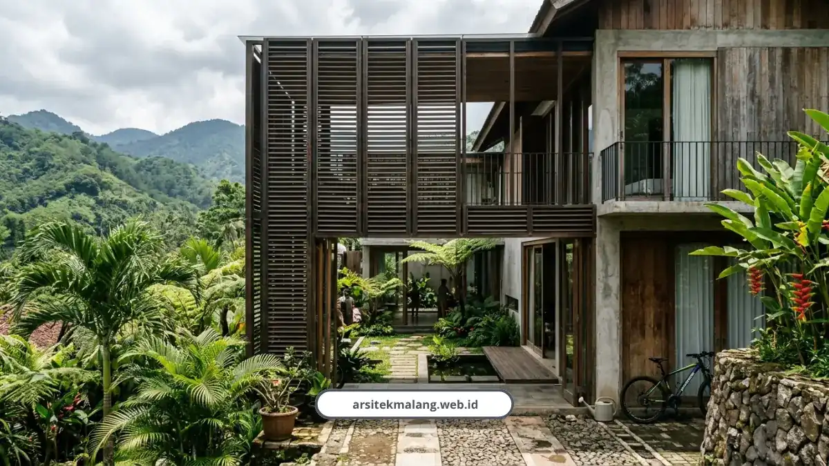 Karya Nyata Proyek Desain Rumah Tropis Modern Arsitek Malang