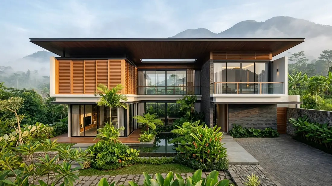 Prinsip Desain Rumah Tropis Minimalis Malang yang Diterapkan Maroon Arsitek